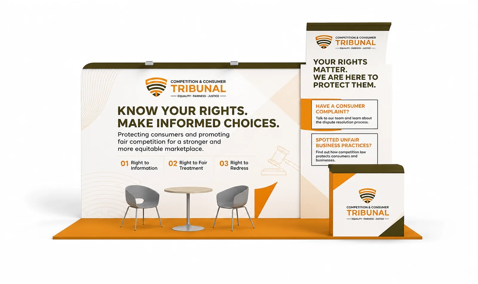 3D exhibition display designed for the Competition and Consumer Tribunal