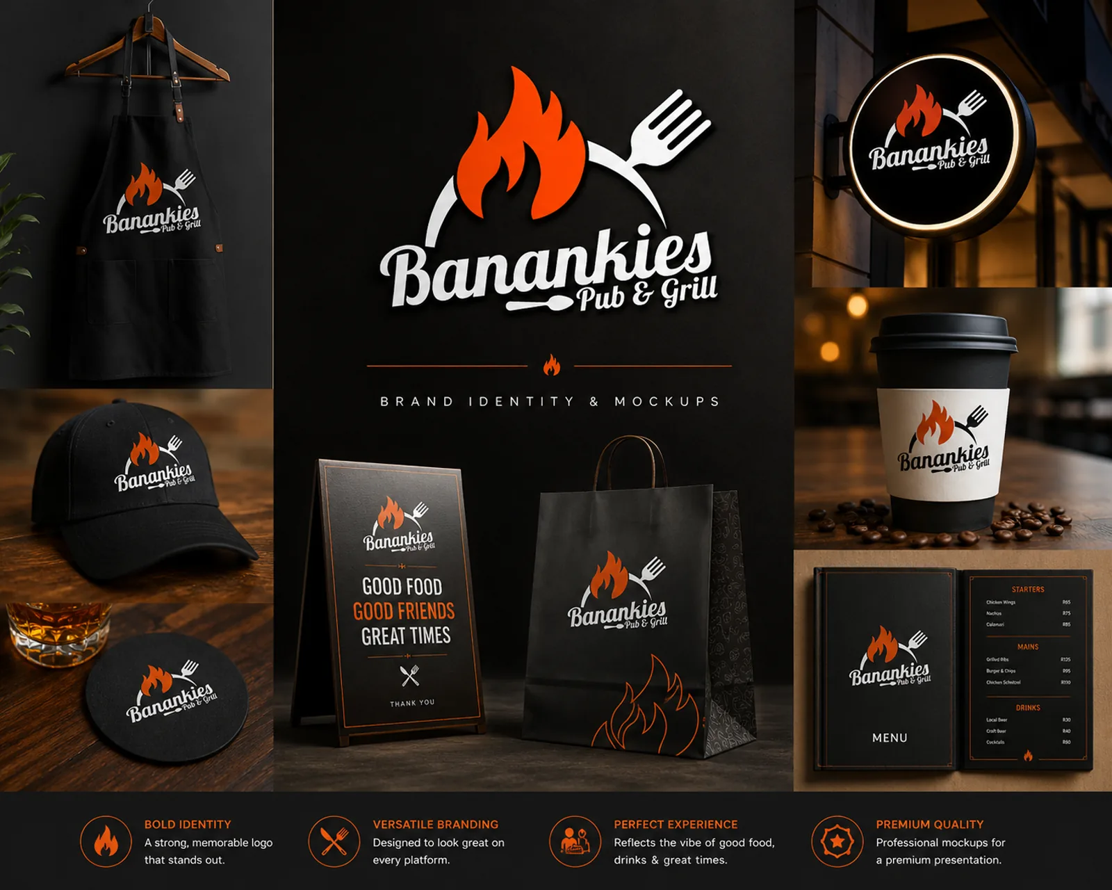Banankies restaurant brand identity board