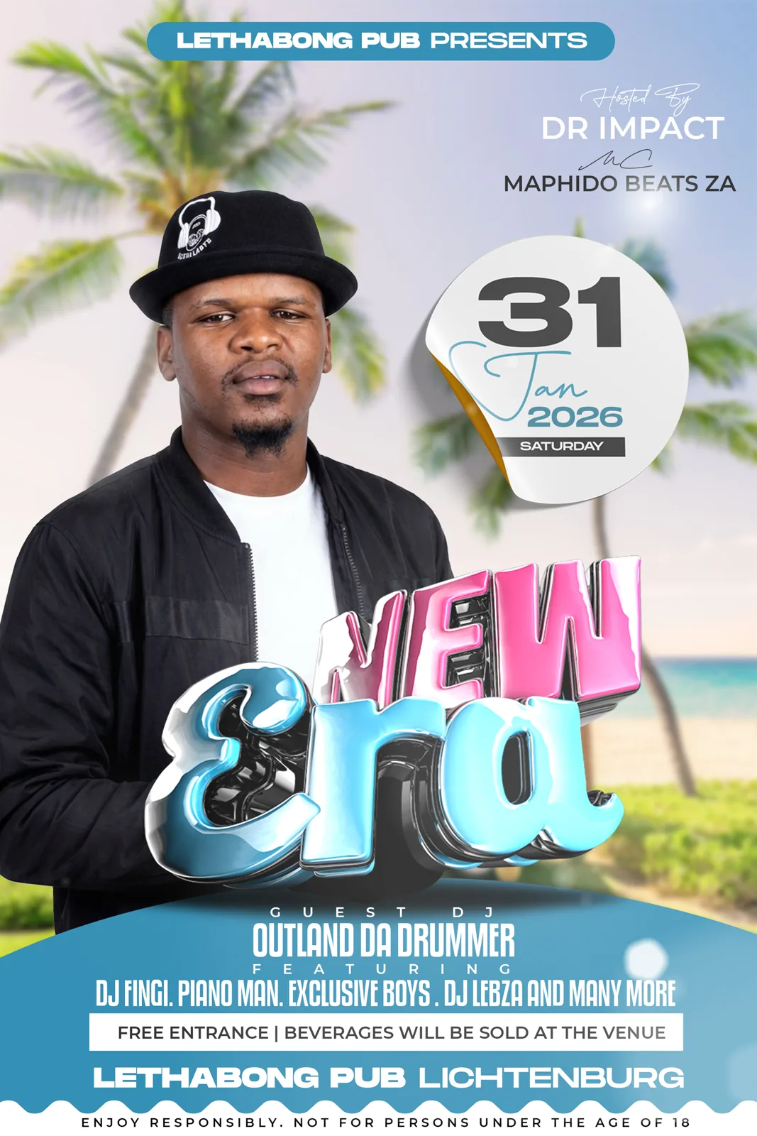 Lethabong Pub event flyer design