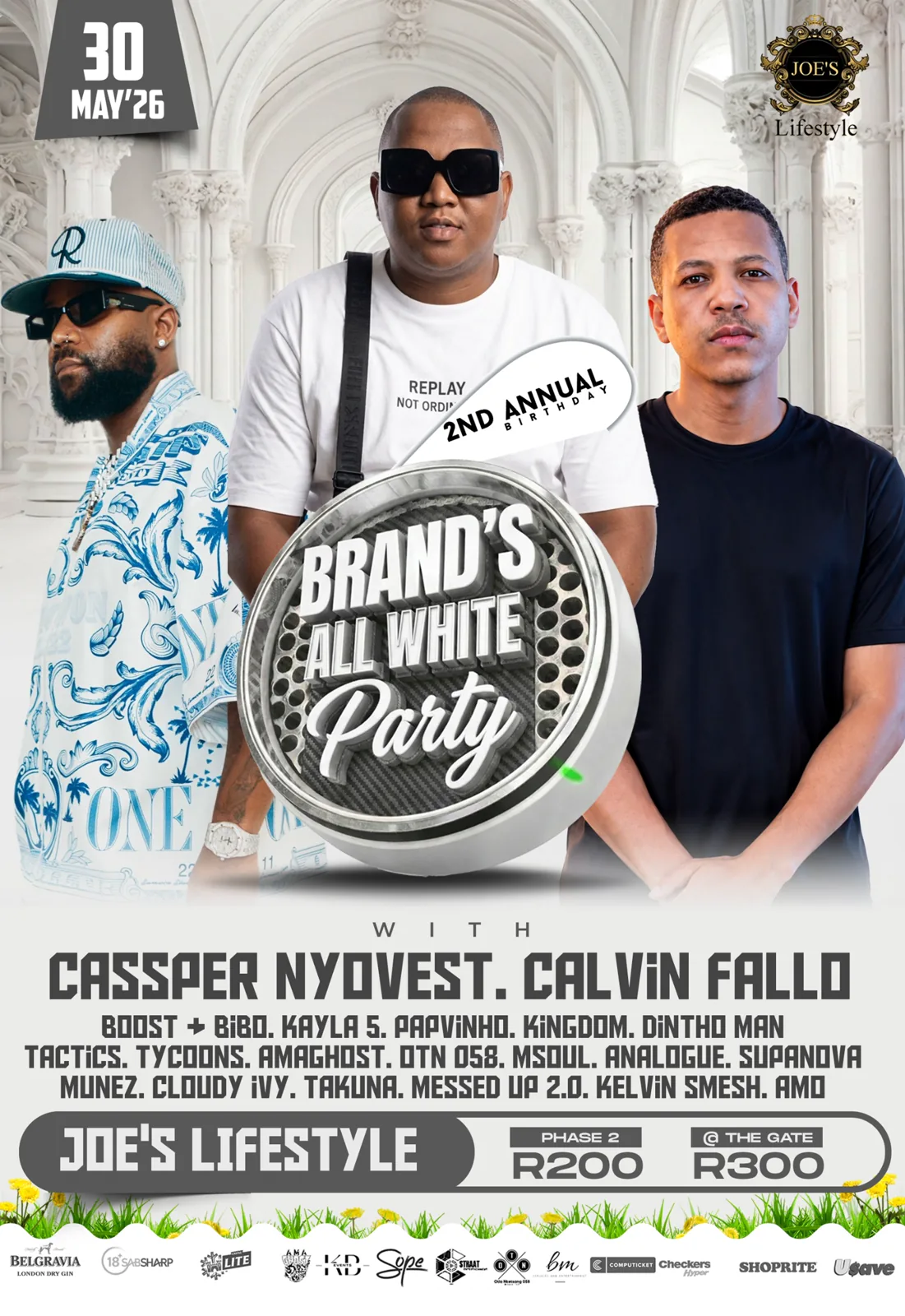 Brand's All White Party event flyer design